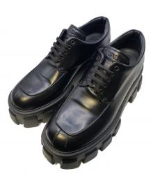 PRADA（プラダ）の古着「モノリス レザーシューズ」｜ブラック