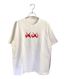 sacai×KAWS（サカイ×カウズ）の古着「Flock Print T-Shirt」｜ホワイト×レッド