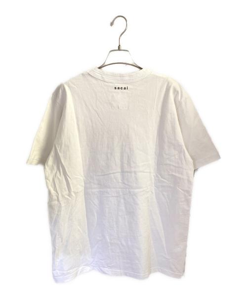 sacai（サカイ）sacai (サカイ) KAWS (カウズ) Flock Print T-Shirt ホワイト×レッド サイズ:4の古着・服飾アイテム