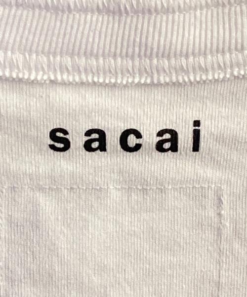 sacai（サカイ）sacai (サカイ) KAWS (カウズ) Flock Print T-Shirt ホワイト×レッド サイズ:4の古着・服飾アイテム