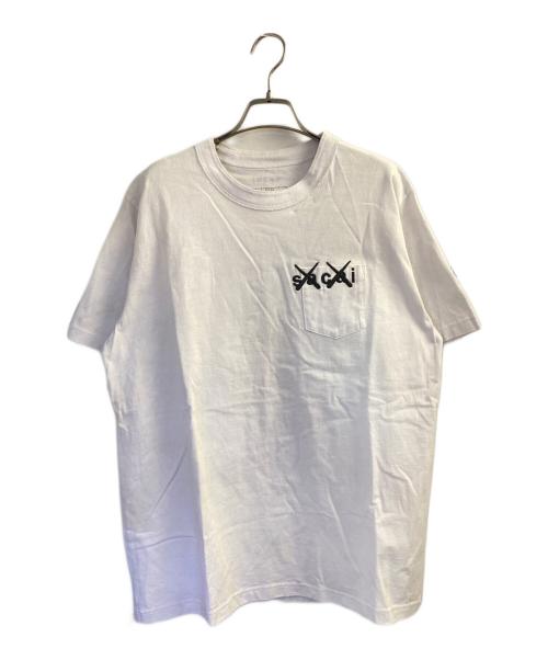 sacai（サカイ）sacai (サカイ) KAWS (カウズ) ロゴ ポケット カットソー ホワイト サイズ:4の古着・服飾アイテム