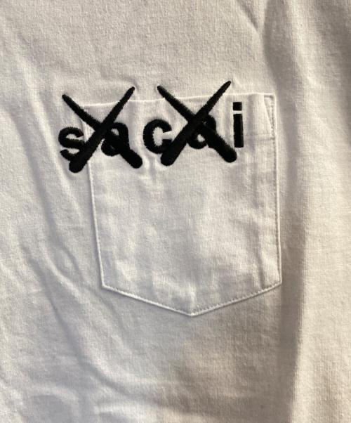 sacai（サカイ）sacai (サカイ) KAWS (カウズ) ロゴ ポケット カットソー ホワイト サイズ:4の古着・服飾アイテム