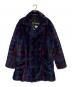 SUPREME（シュプリーム）の古着「DOUBLE Breasted Plaid Faux Fur COAT Blue」｜ブルー×レッド