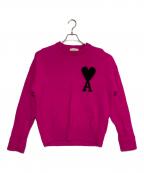 AMI Alexandre Mattiussiアミアレクサンドルマテュッシ）の古着「クルーネックニット」｜ショッキングピンク