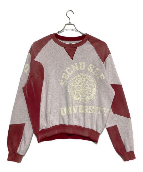 SeCND SLF（-）SeCND SLF (-) スウェット レッド×グレー サイズ:Lの古着・服飾アイテム