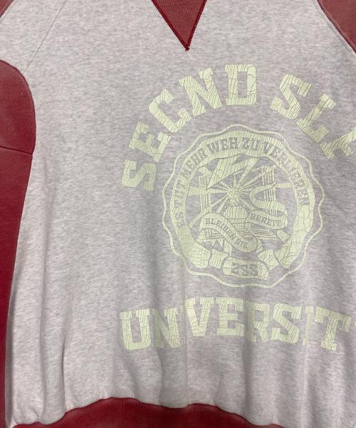 SeCND SLF（-）SeCND SLF (-) スウェット レッド×グレー サイズ:Lの古着・服飾アイテム