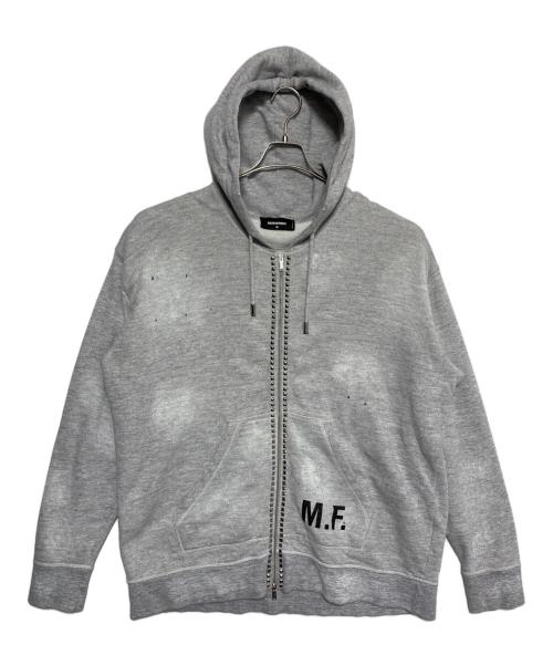 DSQUARED2（ディースクエアード）DSQUARED2 (ディースクエアード) スタッズジップパーカー グレー サイズ:Mの古着・服飾アイテム