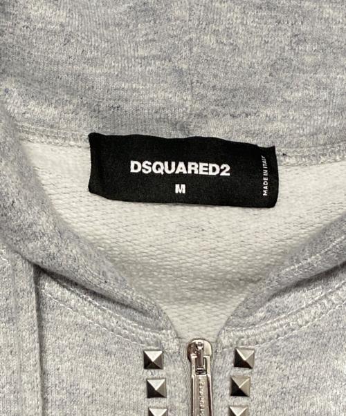 DSQUARED2（ディースクエアード）DSQUARED2 (ディースクエアード) スタッズジップパーカー グレー サイズ:Mの古着・服飾アイテム