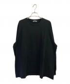 AURALEEオーラリー）の古着「LUSTER PLAITING L/S TEE」｜ブラック