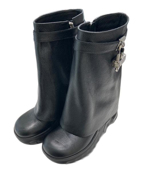 GIVENCHY（ジバンシィ）GIVENCHY (ジバンシィ) Shark Lock Biker Ankle Boots ブラック サイズ:39の古着・服飾アイテム