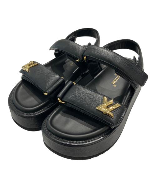 LOUIS VUITTON（ルイ ヴィトン）LOUIS VUITTON (ルイ ヴィトン) LV Sunset Sandal　1ACP6O ブラック サイズ:38の古着・服飾アイテム