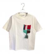 JIL SANDERジルサンダー）の古着「20SS タッセルフリンジポケットデザイン半袖Tシャツ」｜ホワイト