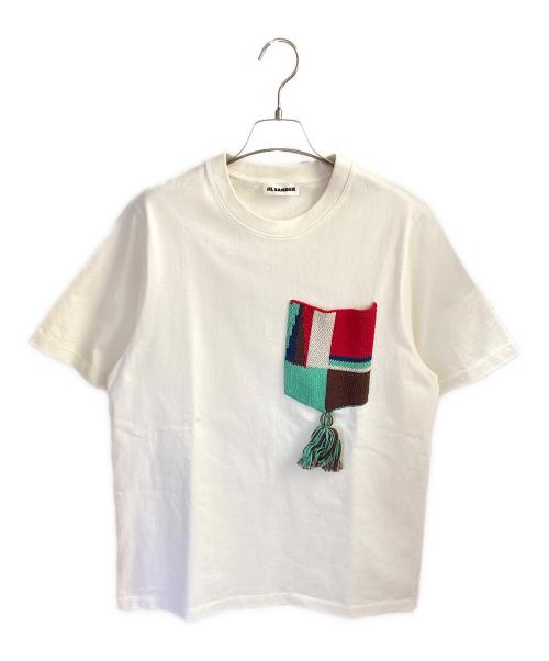 JIL SANDER（ジルサンダー）JIL SANDER (ジルサンダー) 20SS タッセルフリンジポケットデザイン半袖Tシャツ ホワイト サイズ:Ｍの古着・服飾アイテム
