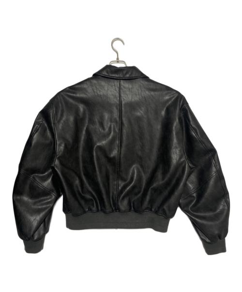 NKNIT（ンニット）NKNIT (ンニット) フェイクレザージャケット ブラックの古着・服飾アイテム