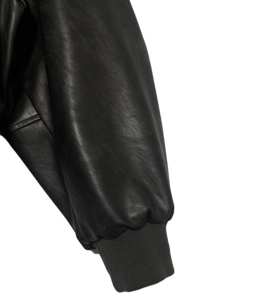 NKNIT（ンニット）NKNIT (ンニット) フェイクレザージャケット ブラックの古着・服飾アイテム