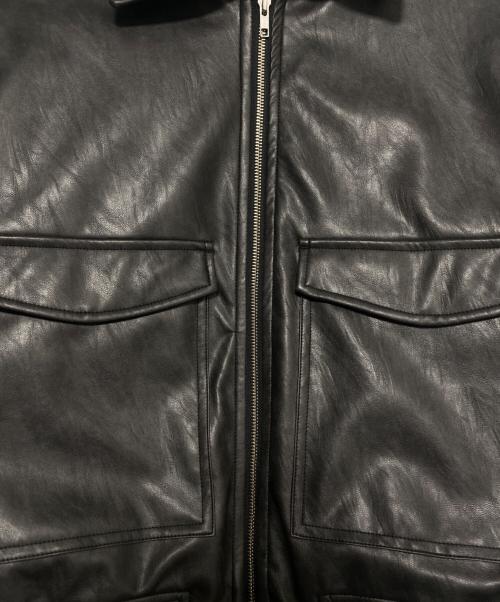 NKNIT（ンニット）NKNIT (ンニット) フェイクレザージャケット ブラックの古着・服飾アイテム