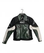 ALPINESTARS RSRVアルパインスターズ リザーブ）の古着「ALLOY LEATHER JACKET」｜グリーン×ブラック