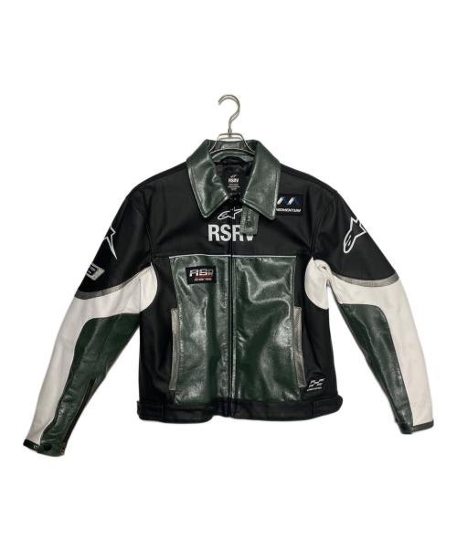 ALPINESTARS RSRV（アルパインスターズ リザーブ）ALPINESTARS RSRV (アルパインスターズ リザーブ) ALLOY LEATHER JACKET グリーン×ブラック サイズ:L/XLの古着・服飾アイテム