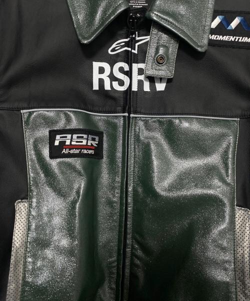 ALPINESTARS RSRV（アルパインスターズ リザーブ）ALPINESTARS RSRV (アルパインスターズ リザーブ) ALLOY LEATHER JACKET グリーン×ブラック サイズ:L/XLの古着・服飾アイテム