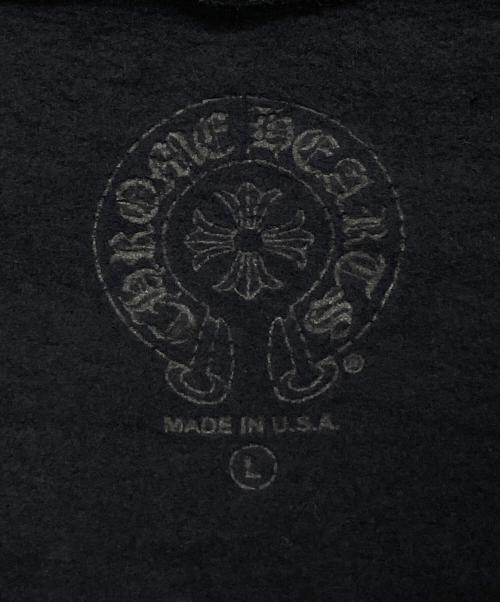 CHROME HEARTS（クロムハーツ）CHROME HEARTS (クロムハーツ) SWTSHRT HD ZIP 袖フローラルバックホースシュープリントジップアップパーカー ブラック×ピンク サイズ:L 未使用品の古着・服飾アイテム