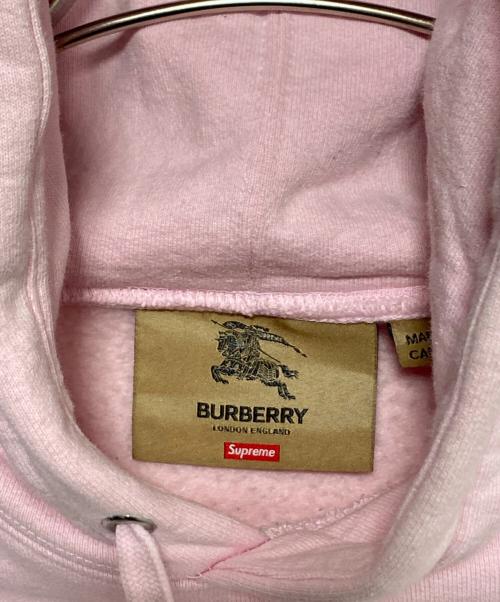 SUPREME（シュプリーム）SUPREME (シュプリーム) BURBERRY (バーバリー) Box Logo Hooded Sweat Shirt ピンク サイズ:Sの古着・服飾アイテム