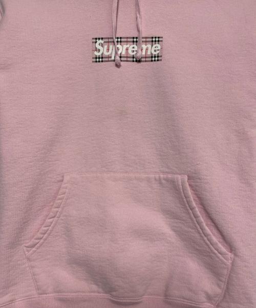 SUPREME（シュプリーム）SUPREME (シュプリーム) BURBERRY (バーバリー) Box Logo Hooded Sweat Shirt ピンク サイズ:Sの古着・服飾アイテム
