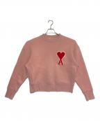 AMI Alexandre Mattiussiアミアレクサンドルマテュッシ）の古着「ハートロゴ刺繍スウェット」｜ピンク