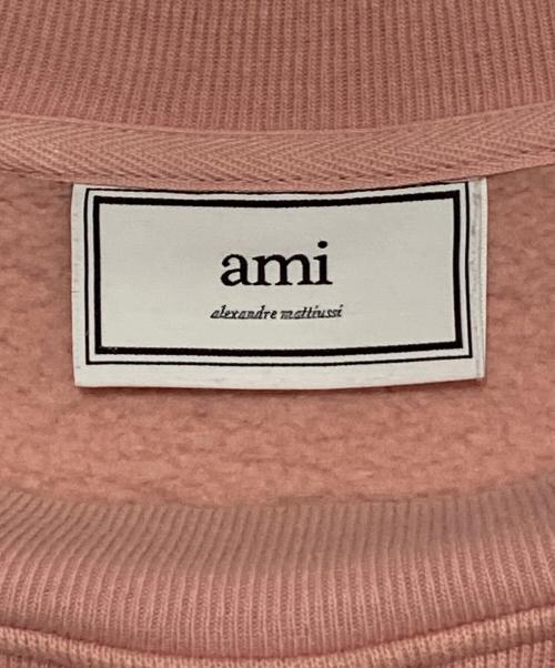 AMI Alexandre Mattiussi（アミアレクサンドルマテュッシ）AMI Alexandre Mattiussi (アミアレクサンドルマテュッシ) ハートロゴ刺繍スウェット ピンク サイズ:XSの古着・服飾アイテム