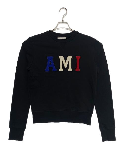 AMI Alexandre Mattiussi（アミアレクサンドルマテュッシ）AMI Alexandre Mattiussi (アミアレクサンドルマテュッシ) フロントロゴスウェット ブラック サイズ:XSの古着・服飾アイテム