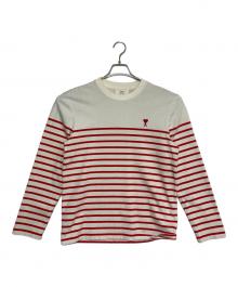 AMI Alexandre Mattiussi（アミアレクサンドルマテュッシ）の古着「ボーダーカットソー」｜ホワイト×レッド