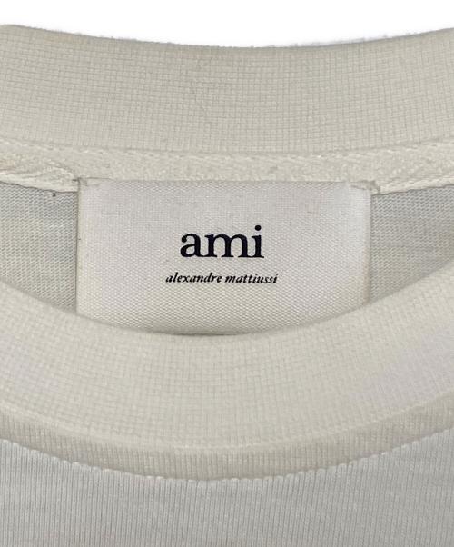 AMI Alexandre Mattiussi（アミアレクサンドルマテュッシ）AMI Alexandre Mattiussi (アミアレクサンドルマテュッシ) ボーダーカットソー ホワイト×レッド サイズ:Mの古着・服飾アイテム