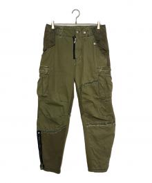 DOLCE & GABBANA（ドルチェ＆ガッバーナ）の古着「アーカイブ異素材切替カーゴパンツ」｜グリーン