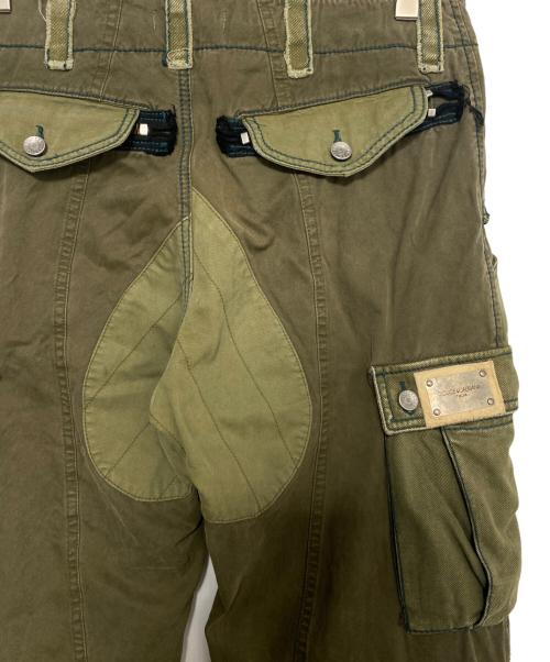 DOLCE & GABBANA（ドルチェ＆ガッバーナ）DOLCE & GABBANA (ドルチェ＆ガッバーナ) アーカイブ異素材切替カーゴパンツ グリーン サイズ:44の古着・服飾アイテム