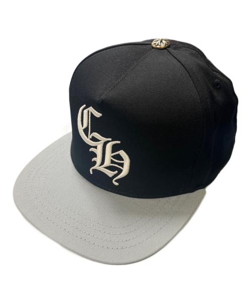 CHROME HEARTS（クロムハーツ）CHROME HEARTS (クロムハーツ) CHロゴ刺繍ベースボールキャップ ブラック×ホワイト サイズ:OS (53-60)の古着・服飾アイテム