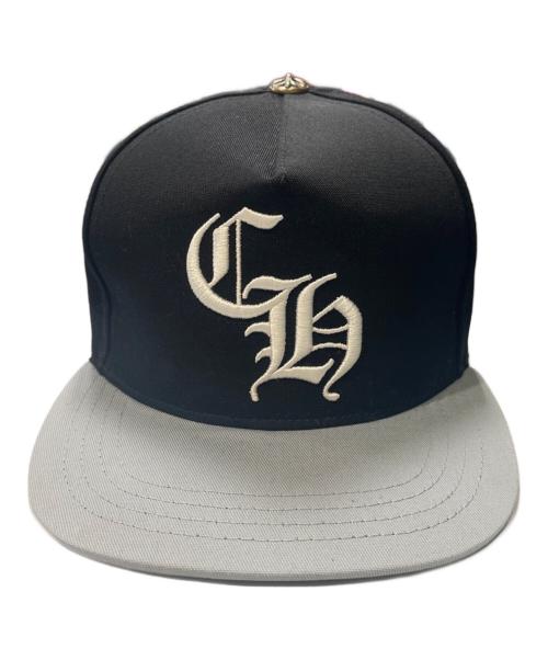 CHROME HEARTS（クロムハーツ）CHROME HEARTS (クロムハーツ) CHロゴ刺繍ベースボールキャップ ブラック×ホワイト サイズ:OS (53-60)の古着・服飾アイテム