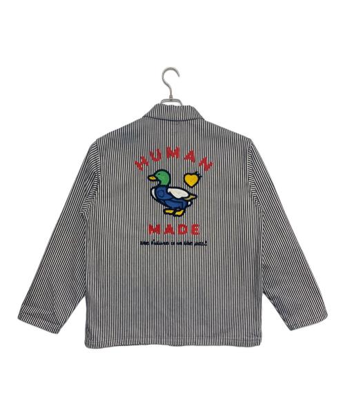 HUMAN MADE（ヒューマンメイド）HUMAN MADE (ヒューマンメイド) ストライプカバーオール ホワイト×ブラック サイズ:XLの古着・服飾アイテム