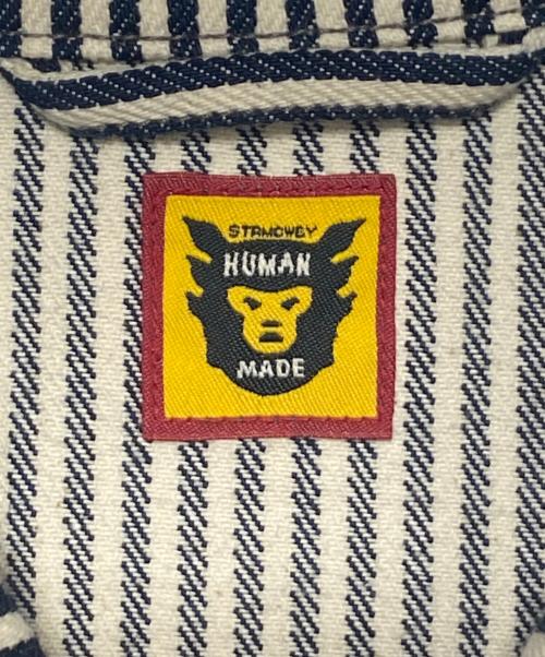 HUMAN MADE（ヒューマンメイド）HUMAN MADE (ヒューマンメイド) ストライプカバーオール ホワイト×ブラック サイズ:XLの古着・服飾アイテム