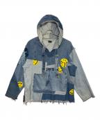 KAPITALキャピタル）の古着「BAJA デコンストラクテッド パーカー」｜ブルー