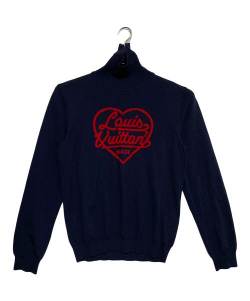 LOUIS VUITTON（ルイ ヴィトン）LOUIS VUITTON (ルイ ヴィトン) NIGO (二ゴー) ハートロゴ タートルネックニット ネイビー サイズ:XLの古着・服飾アイテム