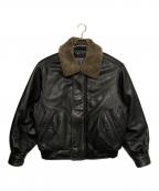 Eddie Bauerエディーバウアー）の古着「ダウンレザージャケット」｜ブラック