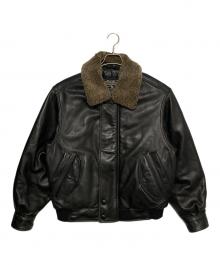 Eddie Bauer（エディーバウアー）の古着「ダウンレザージャケット」｜ブラック