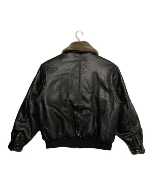 Eddie Bauer（エディーバウアー）Eddie Bauer (エディーバウアー) ダウンレザージャケット ブラック サイズ:Sの古着・服飾アイテム