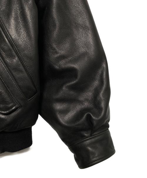 Eddie Bauer（エディーバウアー）Eddie Bauer (エディーバウアー) ダウンレザージャケット ブラック サイズ:Sの古着・服飾アイテム