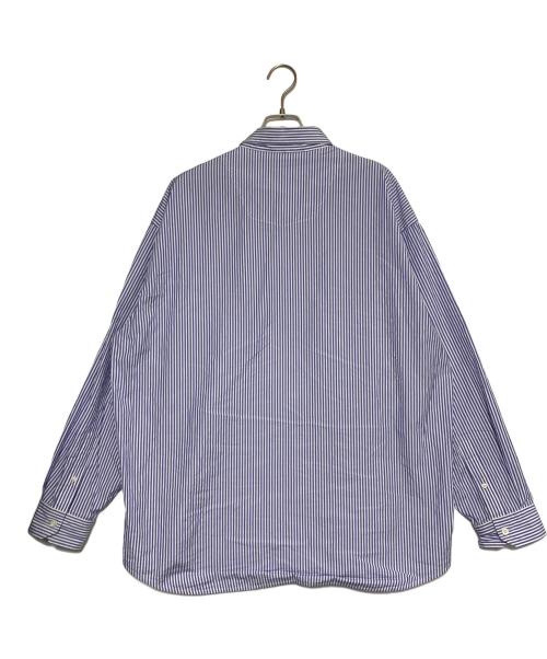 BALENCIAGA（バレンシアガ）BALENCIAGA (バレンシアガ) フロントロゴ ストライプ シャツ ブルー×ホワイト サイズ:38の古着・服飾アイテム