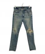 AMIRIアミリ）の古着「ダメージ加工デニムパンツ」｜ブルー