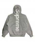 SUPREMEシュプリーム）の古着「Satin Applique Hooded Sweatshirt」｜グレー