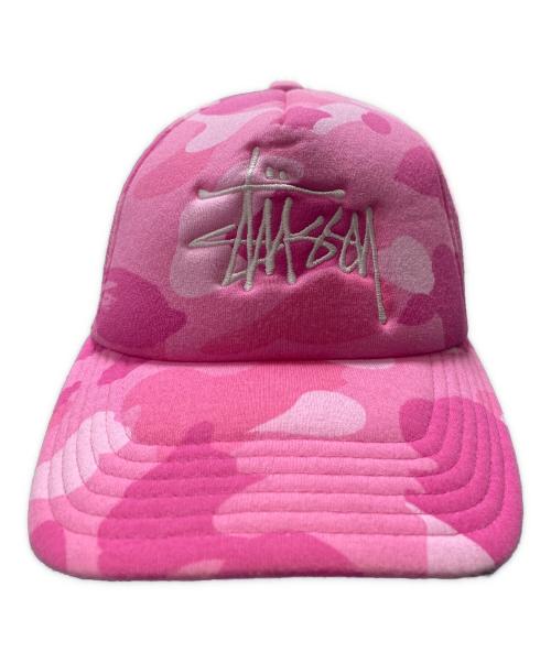 A BATHING APE（アベイシングエイプ）A BATHING APE (アベイシングエイプ) stussy (ステューシー) TRUCKE CAP ピンク サイズ:FREEの古着・服飾アイテム