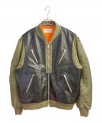 CELINEセリーヌ）の古着「22AW バイマテリアル ジャケット」｜ブラック×カーキ