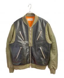 CELINE（セリーヌ）の古着「22AW バイマテリアル ジャケット」｜ブラック×カーキ