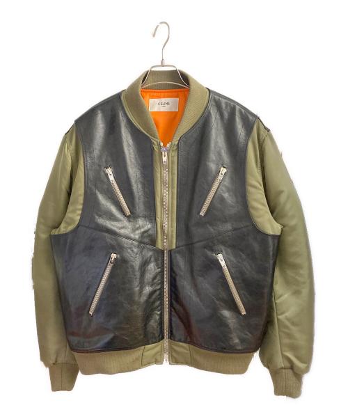 CELINE（セリーヌ）CELINE (セリーヌ) 22AW バイマテリアル ジャケット ブラック×カーキ サイズ:52の古着・服飾アイテム